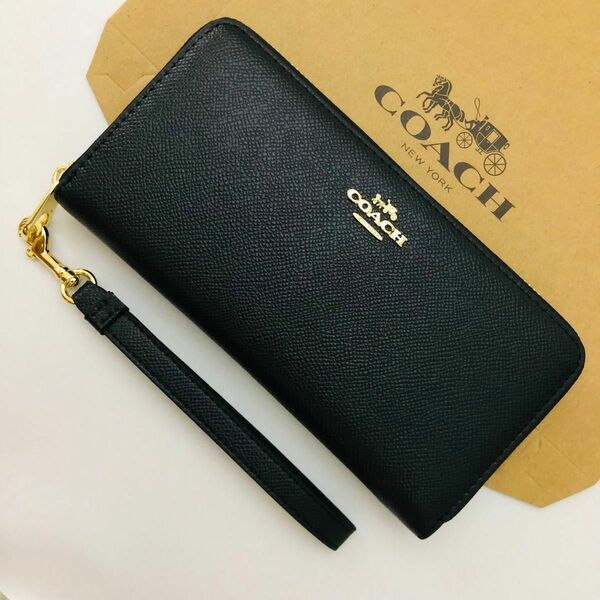 COACHコーチ長財布　レディースのブラック色新品財布