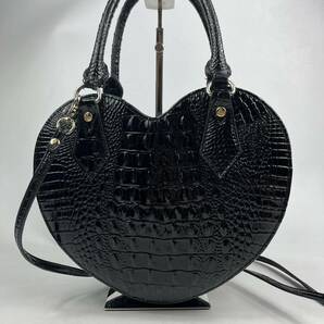 1円〜【入手困難品】 ヴィヴィアンウエストウッド Vivienne Westwood ハンドバッグ ブラック 黒 ハート ショルダーバッグ 斜め掛け オーブの画像3