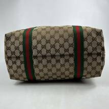 1円〜【美品】 GUCCI グッチ ハンドバッグ バケツ型 チャーム付 GG キャンバス シェリーライン ブラウン トートバッグ A4収納_画像6