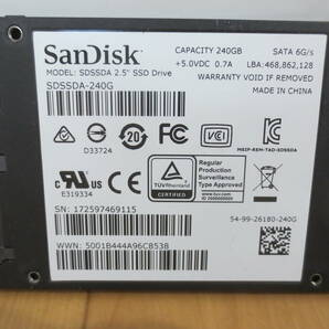 ★4台セット★SanDisk SDSSDA-240G 240GB 2.5インチ SSD SATA★の画像3