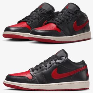 ★売切★NIKE AIR JORDAN1 LOW黒赤ブレッドwmnsUS11(28cm)新品国内正規品★ダンクジョーダンOG