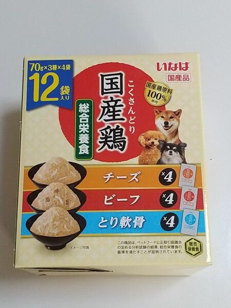 いなば 国産鶏 総合栄養食 70g×3種×4袋計12袋 ビーフ、チーズ、とり軟骨 ちゅ～る ちゅーる ドッグフード