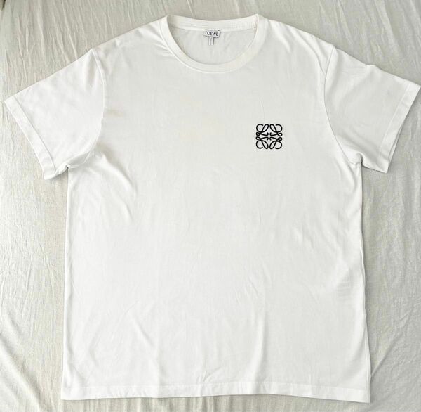 （美品）【LOEWE】アナグラム　刺繍　ロゴ　Tシャツ ホワイト メンズ 半袖Tシャツ