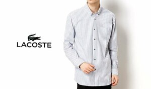 LACOSTE ラコステ ストライプ ビズポロ/FR3 US S/ストライプ 長袖シャツ/ボタンダウンシャツ/メンズ/PH788EL/日本製