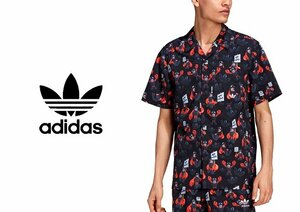 21SS adidas originals Adidas Originals художник рубашка S/to зеркальный . il × лобстер общий рисунок рубашка с коротким рукавом / чёрный черный / мужской 