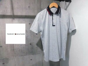 美品 TOMMY HILFIGER GOLF トミーヒルフィガー ゴルフ THロゴ ジャガード 半袖 ポロシャツLL/メンズXL/白/THMA113/日本製