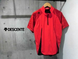 美品 DESCENTE デサント 大谷コレクション ハイブリットシャツM/ハーフジップ 半袖シャツ/ウォームアップ ストレッチシャツ/野球 大谷翔平