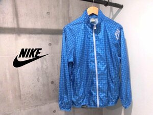 美品 NIKE ナイキ ドット総柄 ナイロンジャケット M/ウィンドジャケット/ウィンドブレーカー/青 ブルー/メンズ/346313-443