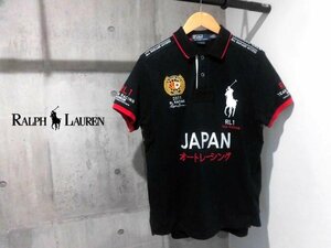 POLO RALPH LAUREN ポロ ラルフローレン/2011 RL RACING JAPAN オートレーシング ビッグポニー刺繍 ポロシャツL/半袖シャツ/黒/メンズ/希少