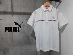 PUMA GOLF プーマ ゴルフ DRY CELL 吸水速乾 半袖 ポロシャツ O/ライン入り ストレッチ 半袖シャツ/白 ホワイト/メンズ