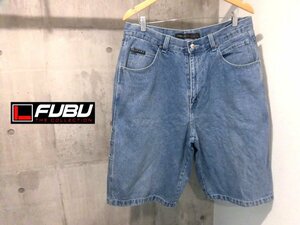 FUBU THE COLLECTIONfb Denim шорты W36/ шорты / половина painter's pants / мужской /90s 90 годы HIP-HOP hip-hop B серия 