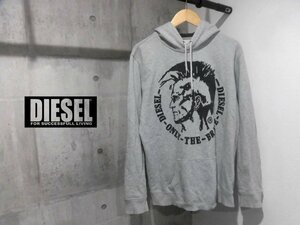 DIESEL ディーゼル ビッグ ブレイブマン ロゴ スウェット パーカー M/プルオーバー フーディ/グレー/メンズ