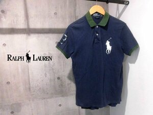 POLO RALPH LAUREN/ポロ ラルフローレン CUSTOM FIT ビッグポニー刺繍 半袖 ポロシャツ M/半袖シャツ/カノコ/紺 ネイビー/メンズ