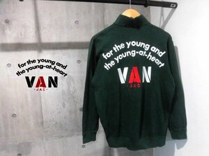 VAN JAC Van ja Kett arch Logo embroidery half Zip sweatshirt M/ green green / men's / Van Jack /PC-60705-02/ made in Japan 