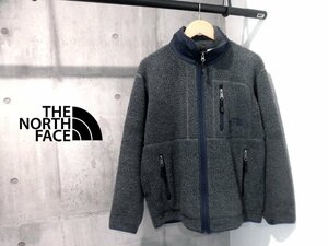 THE NORTH FACE ノースフェイス NA-1202 ロゴ刺繍 ボアフリース ジャケット M/ジップ ボアジャケット/グレー/メンズ/アウトドア キャンプ