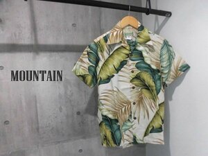 美品 MOUNTAIN okinawa ボタニカル アロハシャツ XS/ハワイアンシャツ/半袖 コットンシャツ/かりゆしウェア/MADE IN HAWAII ハワイ製