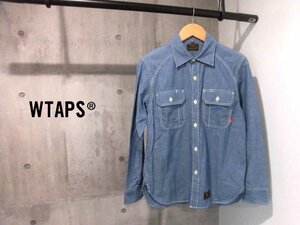 美品 WTAPS ダブルタップス CELL LS SHIRTS. COTTON. CHAMBRAY シャンブレーシャツ 1/長袖 ワークシャツ/メンズ/日本製/ネイバーフッド