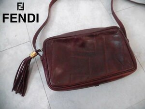 OLD FENDI オールド フェンディ FENDI S.A.S./オールレザー ショルダーバッグ/レトロ 斜め掛けバッグ/鞄 カバン/レディース/イタリア製