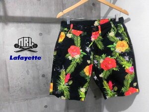 NINE RULAZ LINE ナインルーラーズ × LAFAYETTE ラファイエット コラボ アロハ ショーツ W32/花柄 ショートパンツ/ハーフパンツ/黒/メンズ