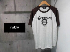 reversal リバーサル rvddw ロゴプリント 半袖 Tシャツ XL 特寸/ラグラン Tee/白 茶/メンズ/MMA 格闘技