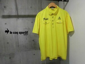 le coq sportif GOLF ルコックスポルティフ ゴルフ/吸汗速乾 半袖 ポロシャツ 3L/ボタンダウンシャツ 2XL/黄/メンズ/QG1002CP/大きいサイズ