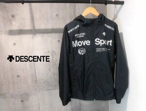 美品/DESCENTE デサント Move Sport COSMIC THERMO コズミックサーモ フード付き ウインドブレーカー ジャケットO/ジャケット/黒/DAT-3652