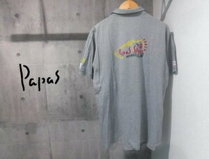 PAPAS Papas FORZA MIYAKO ISLAND polo-shirt with short sleeves L/2002. old island triathlon deer. . shirt /mado moa zeru non non / made in Japan / rare rare 