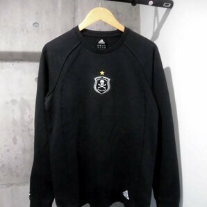 新品 adidas アディダス ORLANDO PIRATES オーランドパイレーツ スカルワッペンxプリント 厚手 長袖TシャツM/ロンT/ブラック/メンズ/238021の画像2