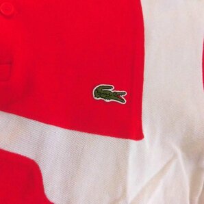 LACOSTE ラコステ PH2242 ヘリテージグラフィックポロシャツ/FR 4 US M/ ワニワッペン 半袖 鹿の子シャツ/赤 白/メンズの画像5