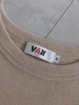 VAN JAC ヴァンヂャケット アーチロゴ 刺繍ワッペン クルーネック トレーナー M/ベージュ/メンズ/ヴァンジャック/PC-63039/日本製_画像6