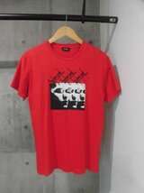 DIESEL ディーゼル ロゴ フェイスプリント 半袖 Tシャツ L/赤 レッド/メンズ_画像2