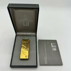  вспышка OK* Dunhill Dunhill ролик газовая зажигалка Gold с ящиком Vintage редкий редкость курение .[5052]