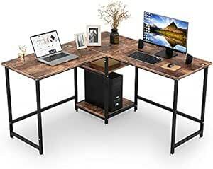 L character PC desk width 130cm DEWEL moveable shelves / rack attaching corner desk office desk computer desk scratch * dirt * water minute *..