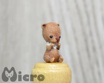 ★Micro★「Teddy Bear」高さ１.9ｃｍ・ハンドメイド・アンティーク風・テディベア・人形・ドールハウスなどに★_画像4