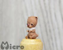 ★Micro★「Teddy Bear」高さ１.9ｃｍ・ハンドメイド・アンティーク風・テディベア・人形・ドールハウスなどに★_画像9