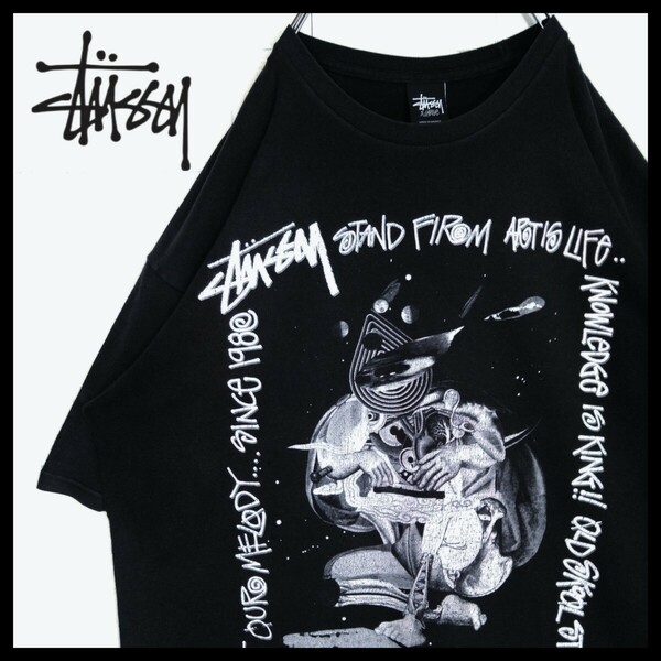 《stussy x poppy oil 》惑星　宇宙人Tシャツ　ビッグシルエット