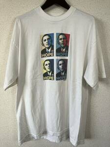 古着 Tシャツ XL オバマ大統領 US買付 HOPE UNION MADE もちろんMade in USA