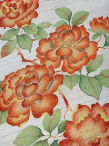 [.. leaf shop ] antique kimono Nagoya obi rose . summer obi Taisho romance Showa era modern Taisho ..