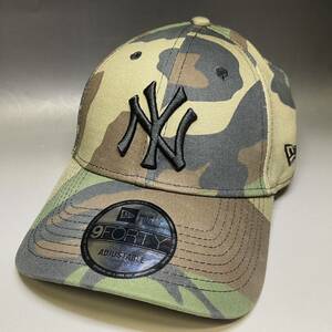 【美品】 ニューエラ 9FORTY キャップ NY ヤンキース ニューヨークヤンキース 迷彩 メジャー ERA 帽子 New ERA