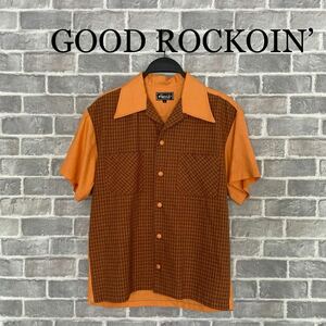 GOOD ROCKIN'gdoro gold open color shirt S short sleeves cream soda pink Dragon rockabilly 