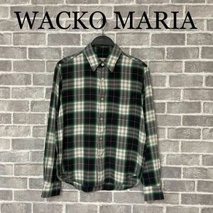 WACKO MARIA ワコマリア オンブレチェックシャツ S レーヨン チェーン刺繍 