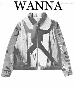 WANNA ワナ フォトジップアップジャケット NOT A CRIME JACKET size2 総柄 転写 Lafayette