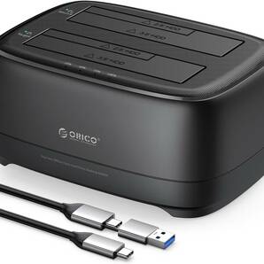 ORICO HDDスタンド 2台搭載 40TB HDD SSD クローン/コピー 2.5/3.5インチ WD Crucial SanDisk SSD HDD対応 SATA-USB C PS5 Xbox DD28C3-C