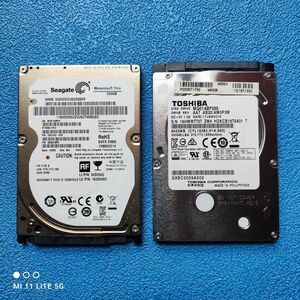 HDD500GB 2.5インチ 7mm 5400RPM2点セット（TOSHIBA&SEAGATE）