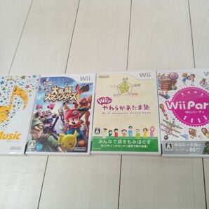 Wiiソフト4本④ ミュージック パーティー やわらかあたま塾 大乱闘スマッシュブラザーズX
