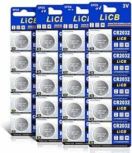 LiCB 20個入 CR2032 コイン形 リチウム電池 3V 2032 水銀ゼロシリーズ ボタン電