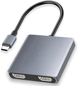 USB C HDMI 変換アダプター Aibilangose デュアル HDMI Type-C マルチディスプレイアダプタ 3画面