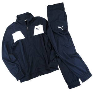 new goods *PUMA* speed . Tec stripe training suit top and bottom set M navy / white * Puma jersey setup 588976*J627