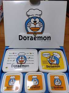 Y572 : Doraemon еда емкость для хранения 3 вид 5 шт. комплект новый товар не использовался 