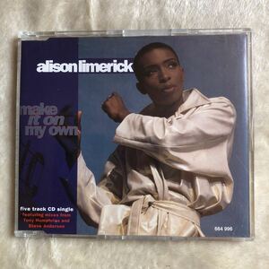Alison Limerick / Make It On My Own 英盤CDシングル オリジナル盤 カバー曲多数 クラブクラシック大名曲！